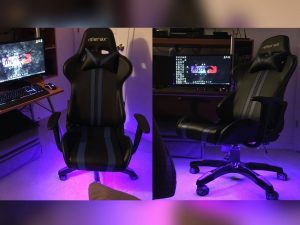 gaming desk and chair